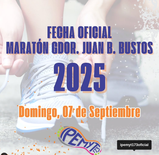 Imagen del evento 2da Maratón Gdor Juan B. Bustos